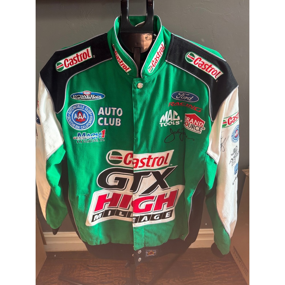 Main Gate Castrol GTX Racing Jacket Mike Neff Signed NHRA John Force Mens M